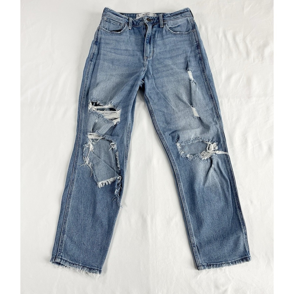 Hollister Vintage Curvy High Rise Jeans Ripped Distressed 5R Measures 27x25.5